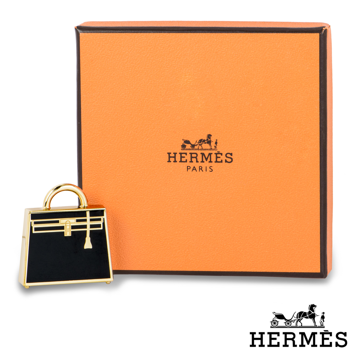 Hermes Curiosite Kelly Laque Charm Rouge H Permabrass Pendant